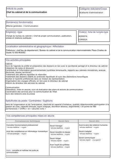 PDF Intitulé du poste La Gendarmerie recrute Gestion De Projet PDF Télécharger Download