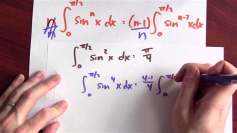 What is the integral of sin^n x dx in terms of sin^(n-2) x dx? - Week