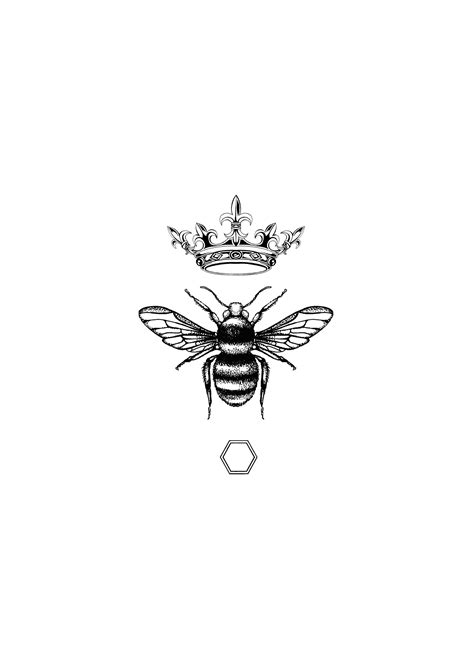 Honey Queen Bee Illustration Emily Carter Queen Bee Tattoo Bee