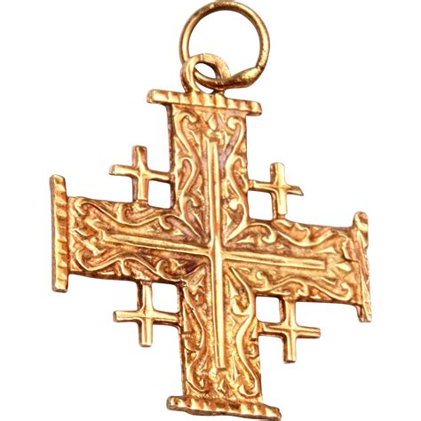 14kt Gold Jerusalem Cross From Wrightglitz On Ruby Lane