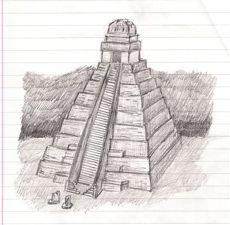 Mayan Pyramid Sketch By Fire Ice N Lightning On Deviantart