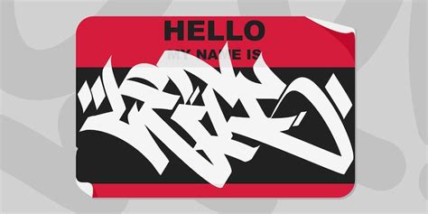 Premium Vector Abstract Graffiti Style Sticker Hello My Name Is With