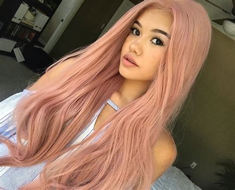 26 Candy Pink Wavy Synthetic Lace Front Wig Edw1082 Peach Hair Hair Styles Long Hair Updo