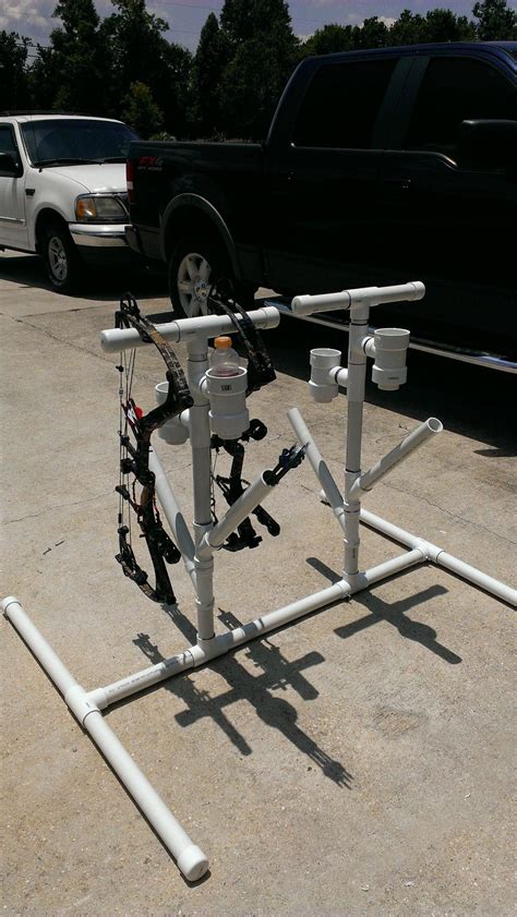 Pvc Bow Stand With Quiver And Bottle Holder Archery Range Archery