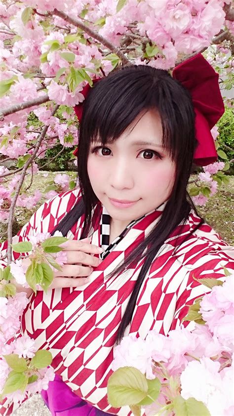 Chouzuki Maryou Highres 1girl Asian Black Hair Japanese Clothes Kimono Lipstick Makeup
