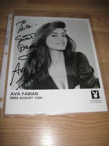 August Playboy Playmate Ava Fabian Signed X Photo Free Shipping