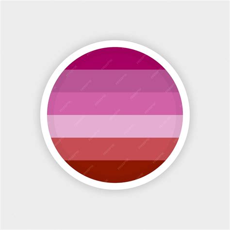 Premium Vector Circle Lesbian Flag With White Background