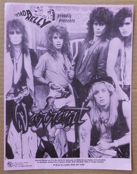 Welcome To My Unorganized Mess — Warrant Promo Flyer October 31 1986