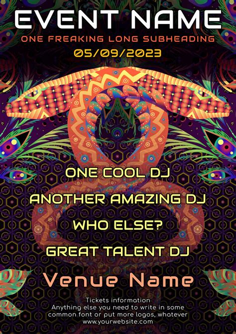 Psychedelic Jungle Party Flyer Template By Andrei Verner