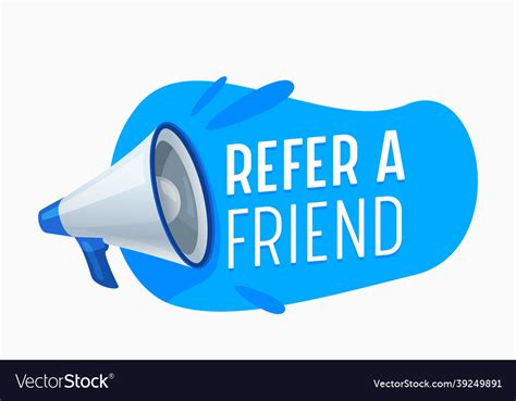 Refer A Friend Banner With Megaphone And Blue Spot