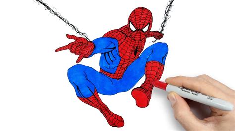 Spiderman Drawing And Coloring Örümcek Adam Çizimi Ve Boyama Youtube
