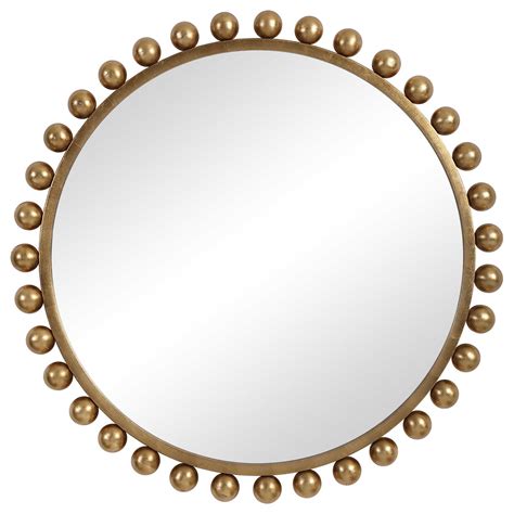 Uttermost Mirrors Round Cyra Gold Round Mirror Suburban Furniture