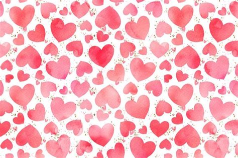 Red Heart Fabric Valentine Heart Fabric Watercolor Hearts Etsy