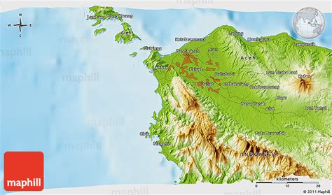 Physical 3d Map Of Banda Aceh