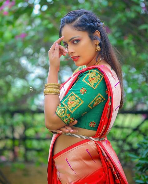 nandita swetha looks pretty in silk saree telugu rajyam photos