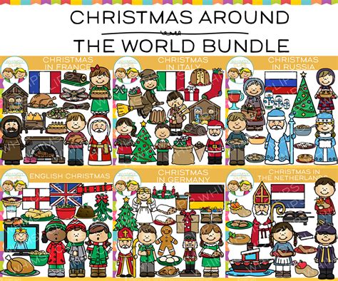 Christmas Around The World Clip Art Bundle Images And Illustrations