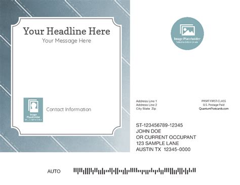 Direct Mail Postcard Template Printing And Design Diagonal Lines