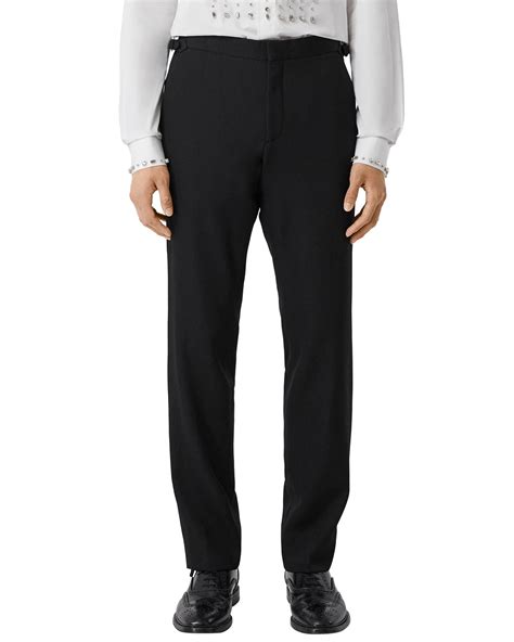 Burberry Mens Solid Wool Tuxedo Pants Neiman Marcus