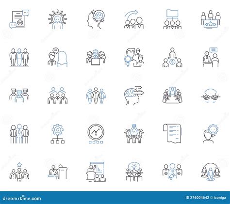 Commercial Workforce Line Icons Collection Employment Workforce