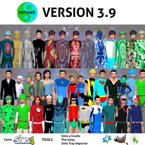 Jintor69 Inspired Super Heroes Costumes Tights For Sims 4 Foyers