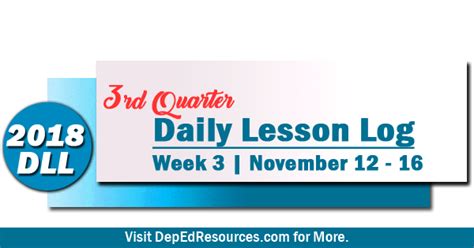 Week Rd Quarter Daily Lesson Log Dll Update Nov