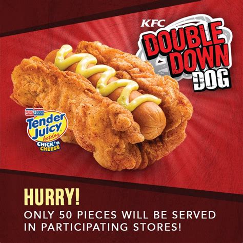 Back in 2010, when kentucky fried chicken announced the release of its double down sandwich, everyone was in a huff about how such a fattening concept could now it looks like kfc philippines is taking the next step toward the evolution of the double down with the new double down dog. The Reality Of The KFC Double Down Hot Dog Is Depressing ...
