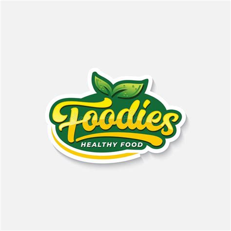 Foodies Typography Logo Vector Stock Vector Illustration Of Healthy