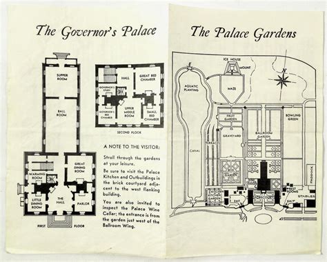 1961 Original Tour Brochure And Map Governors Palace Gardens Williamsbu