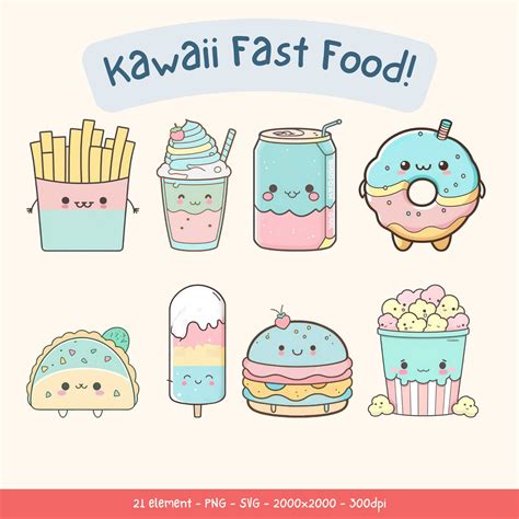 Printable Cute Drawings Kawaii Foods Ph