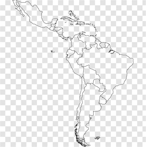 South America Latin Blank Map Central Drawing Transparent Png