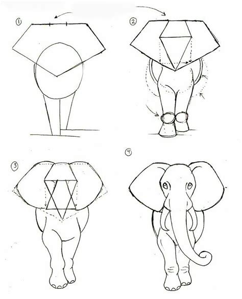 Ver más ideas sobre disenos de unas, ilustraciones, camioneta hippie. Como dibujar un elefante en 4 pasos | Elephant drawing ...