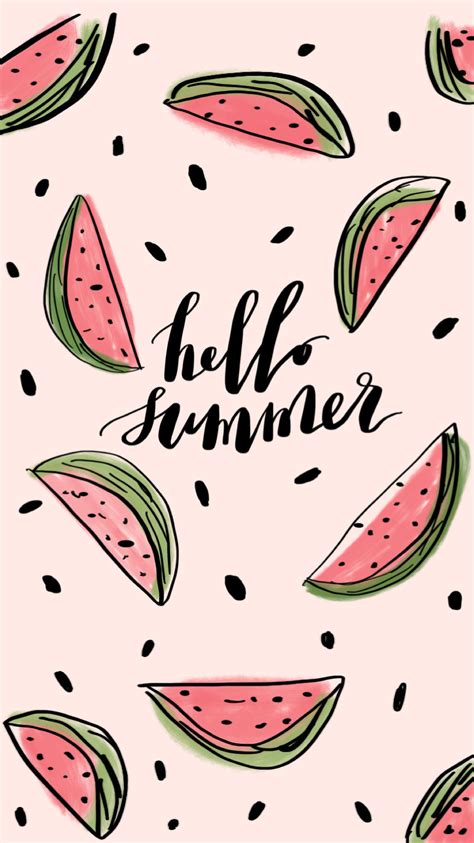 Hello Summer Free Wallpaper Wallpaper Iphone Summer Watermelon