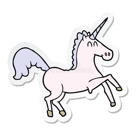 Sticker Of A Cartoon Unicorn Stock Vector Illustration Of Horned