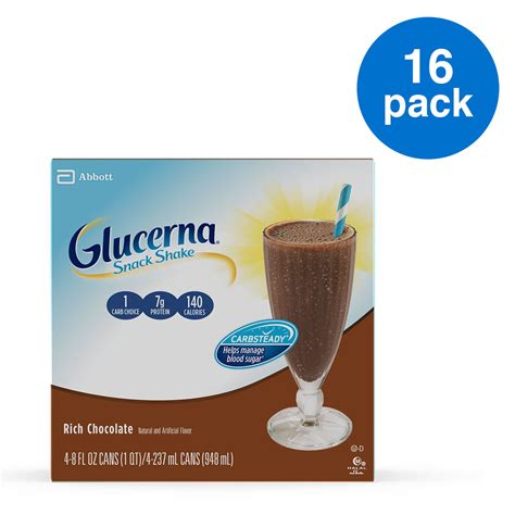 Glucerna Snack Shake To Help Manage Blood Sugar Rich Chocolate 8 Fl