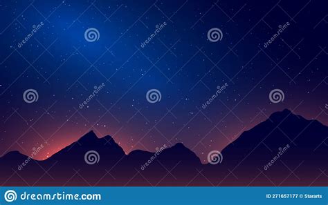 Cosmic Inspire Stunning Starry Night Sky Banner With Mountain And Stars