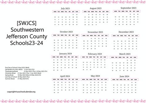 Swjcs Southwestern Jefferson County Schools Calendar 23 24
