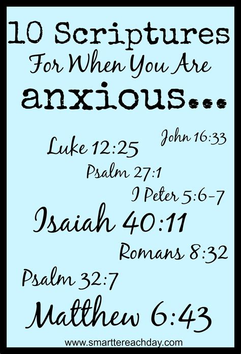 10 Scriptures For When You Are Anxious Smartter Each Day
