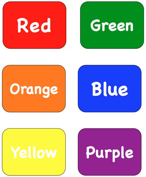 List Of Colors Kindergarten Clip Art Library