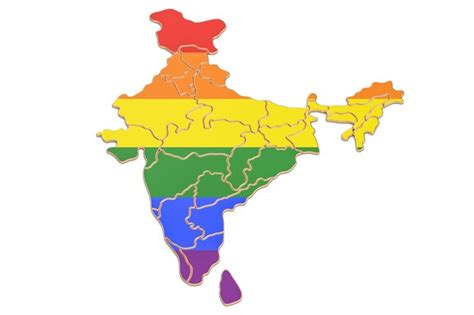 Premium Photo Indian Map With Lgbt Flag 3d Rendering