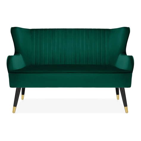 Cosmo Velvet 2 Seat Sofa In Green Green Sofa Hire