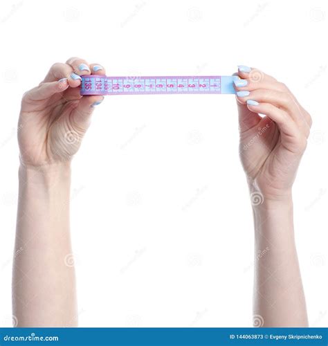 measuring centimeter in hand stock image image of girl health 144063873