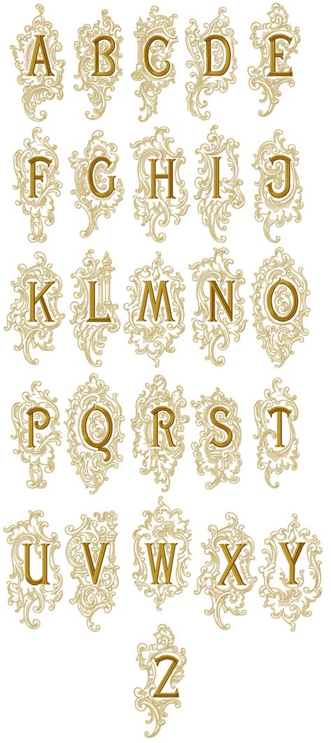 Looking for japanese embroidery designs with a difference? Medieval Splendor Alphabet