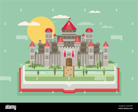 Fairy Tale Castle Vector Flat Illustration Stock Vector Image And Art