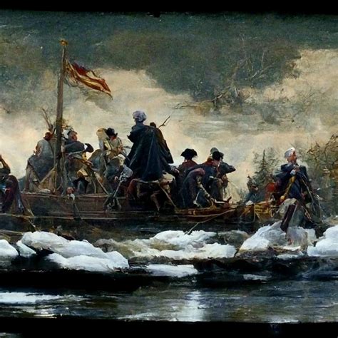 George Washington Crossing The Delaware River Rmidjourney