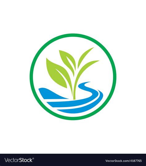 Plant Seed Water Ecology Logo Royalty Free Vector Image