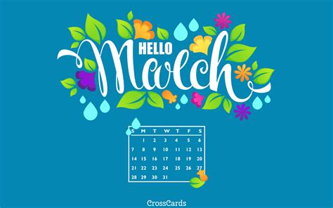 March 2021 Hello March Desktop Calendar Free March Wallpaper