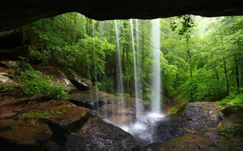 Hd Caves Forests Waterfalls Desktop Wallpaper Download