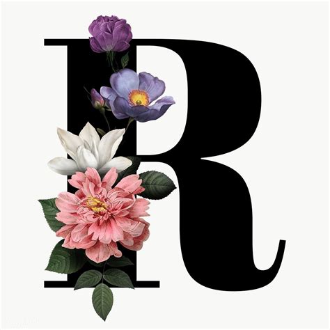 Download Premium Png Of Classic And Elegant Floral Alphabet Font Letter R Transparent Png By