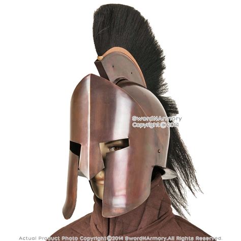 Medieval Armour Greek Spartan 300 Roman Helmet Crest Plume Helmet Black