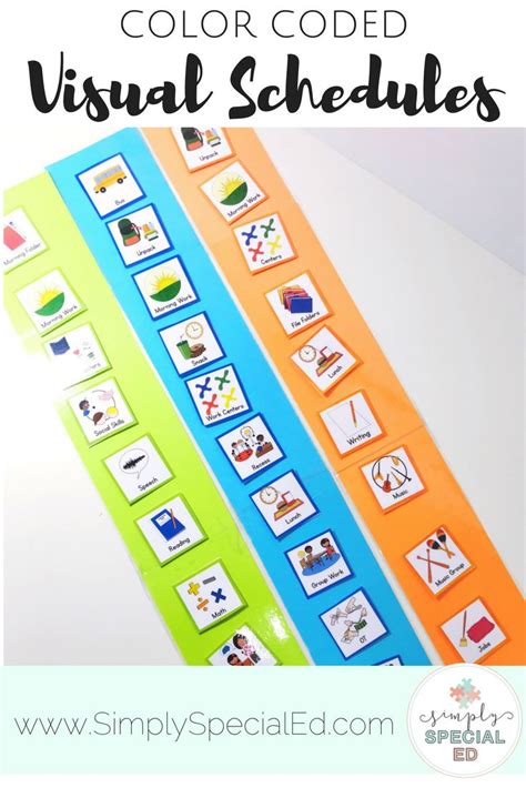 Visual Schedules Color Coded Visual Schedule Visual Schedules